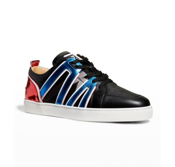 

luxury shoes red bottoms sneaker spiked shoe junior rivets rantulow men's vida viva leather low-sneakers dress party trainers, Black