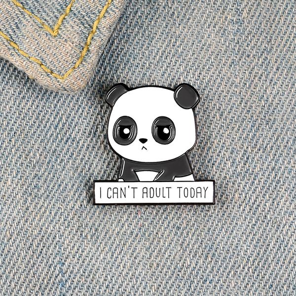 

cartoon animal panda pins brooches for women black white panda badge enamel pin backpack lapel pin hat jackets jewelry kid gifts, Blue