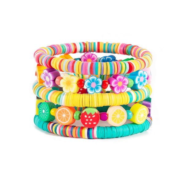 

link chain smiley face bracelets y2k jewelry heishi stretch bracelet beaded c amied, Black