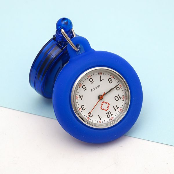 

pockets watch fashion women's watches round numeral analog quartz nurse brooch doctor pocket adjustable watch accessories with clip, Slivery;golden