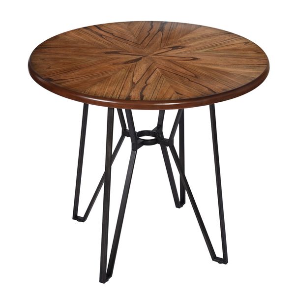 

2022 40" round mid century centiar dining room table bar table brown
