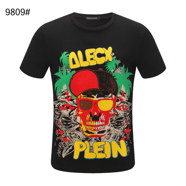 

rhinestone t shirt for men leisure t-shirt clothes fashion men's clothing couple, White;black