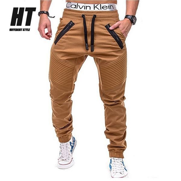 Outono Homens Calças Multi-bolso Harem Harem Pop Streetwear Casual Moda Basculador de Carga Roupas Slim Calças 220323