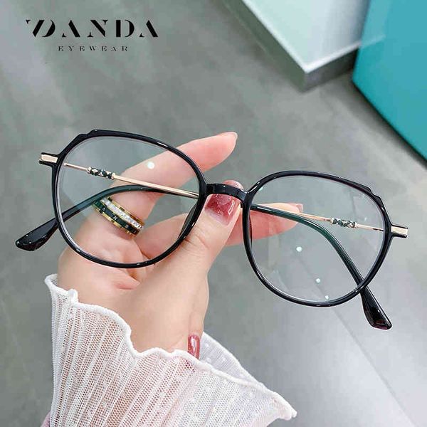 

sunglasses lk302 blue light proof glasses tr90 round frame flat lens for men and women aji9, White;black