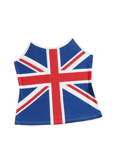 

plus british flag print cami y6xw#, Black