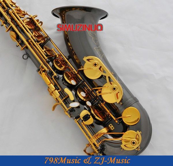 

professional new black nickel tenor saxophone sax hand engraving bell high f#