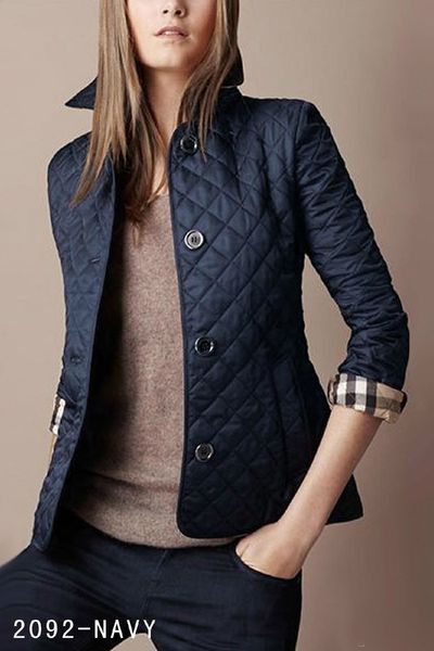 Classic Women Fashion Inglaterra Casaco acolchoado de algodão curto curto/jaqueta de designer de marca de alta qualidade para mulheres tamanho S-xxl Ski Down Coats Black
