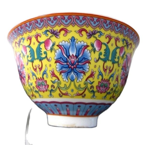 

chinese famille rose porcelain bowl of hand-painted flowers qianlong mark, Silver