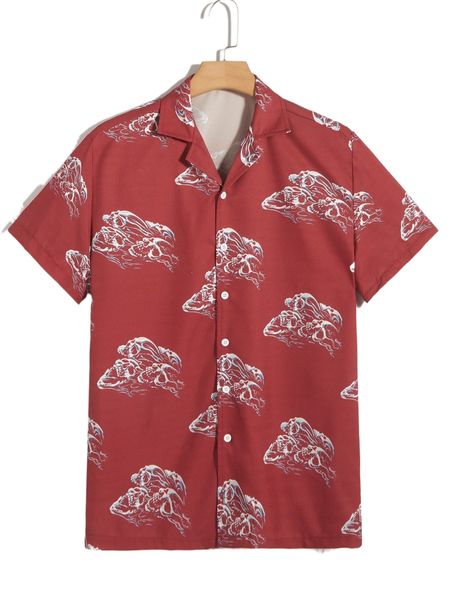 

romwe guys skull graphic shirt d8fw#, White;black
