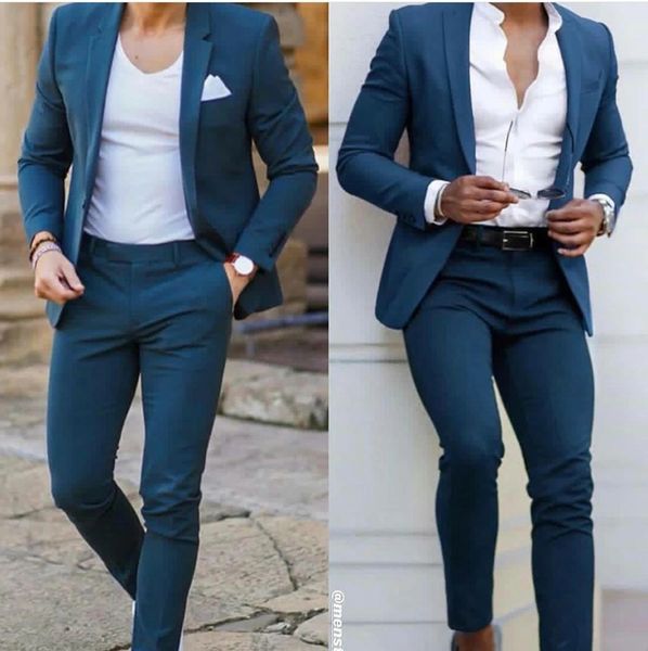 Smoking One Button Dentellato Risvolto Abiti da sposo Party Prom Slim Fit Uomo Matrimonio Blazer Suit Terno Masculino Giacca Pantaloni