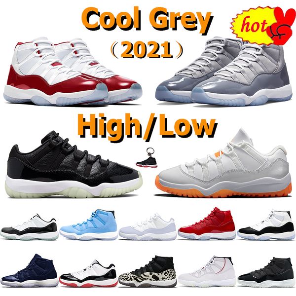 

high 11 basketball shoes cool grey 11s men sneakers low 72- cherry jubilee animal instinct pantone concord 45 citrus pure violet legend, Black