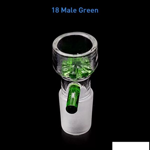 Supporto per ciotola in vetro con giunto maschio femmina Blue Green Snowflake Filtro pezzo spesso per bong Smoking Oil Rigs