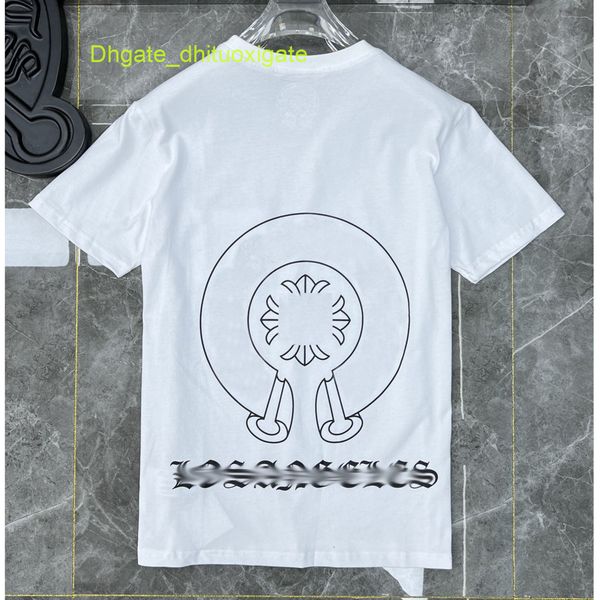 

luxury ch mens t shirts horseshoe flower tees brand man summer cross t-shirts sanskrit letter designer tshirts fashion boy hip hop sweater w, White;black