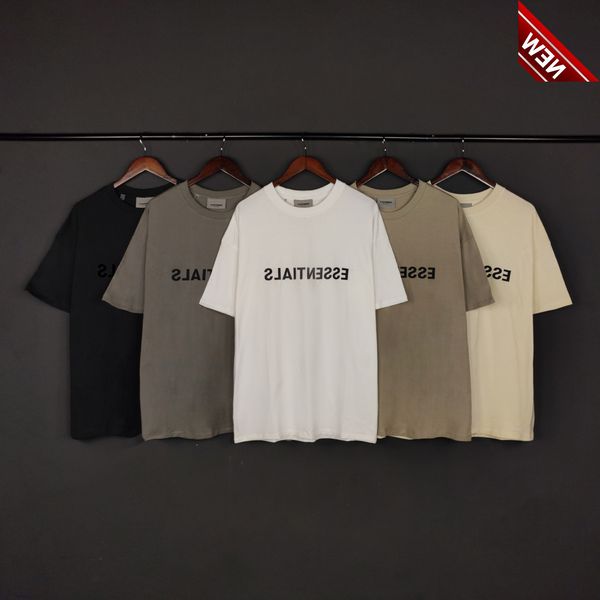 

bear of god double line essentials high street ins new couple fog short sleeve t-shirt for men and women, White;black