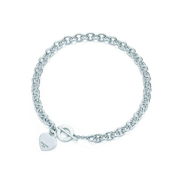 

heart shaped cross key 925 sterling silver necklace bracelet woman jewelry fashionable simple memorial day wedding party necklace280m