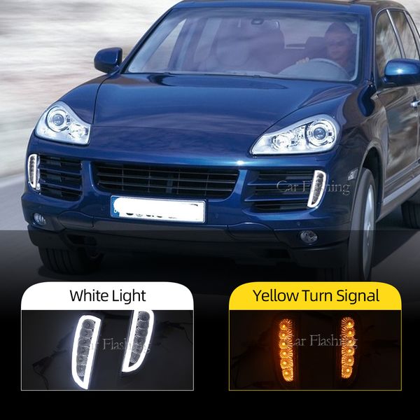 

1 pair drl for porsche cayenne i 957 9pa 2006 2007 2008 2009 2010 led turn signals position light daytime running light fog lamp cover