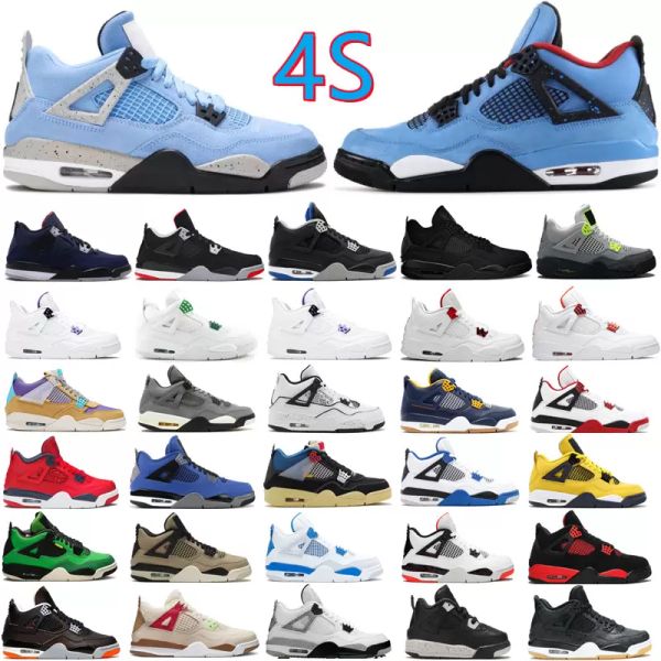 

2022 sail 4 4s violet ore mens basketball shoes sneakers newstalgia visionaire patent starfish university blue oreo bred black cat dark moch