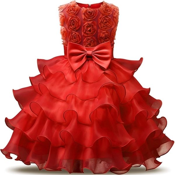 

flower girl dress for wedding baby girl 38 years birthday outfits childrens girls first communion dresses girl kids party wear 220617, Red;yellow
