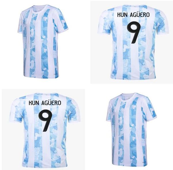 

argentina men kids kit soccer jersey 21 22 maillots de foot maradona aguero football shirt uniform sock player version national team dybala, Black;yellow