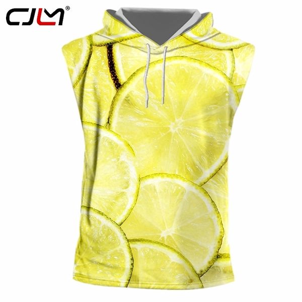 

mens cool drop hooded tank 3d printed creative lemon stitching cool clothing man spandex 220623, White;black