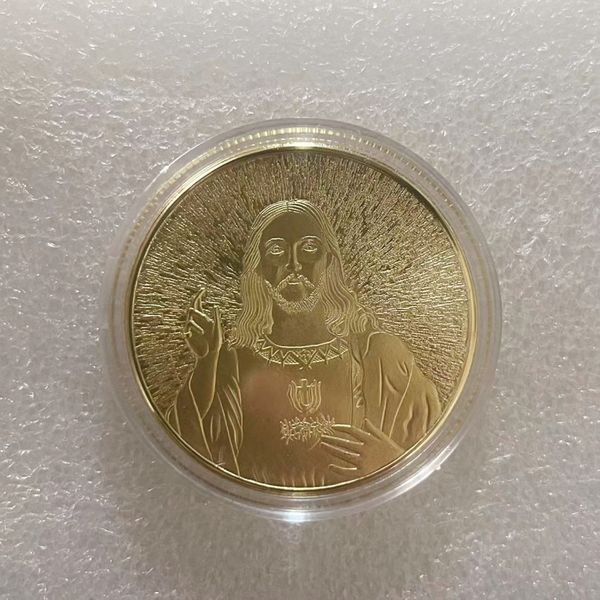 

gifts new jesus christ religion commemorative coin collection gift souvenir gold plated coins art metal.cx