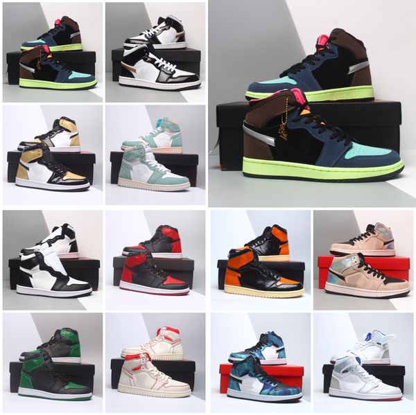 

basketball shoes 1s man woman mens sneakers mid 1 light smoke grey chicago pink quartz obsidian turf orange sanded purple grey camo signal b