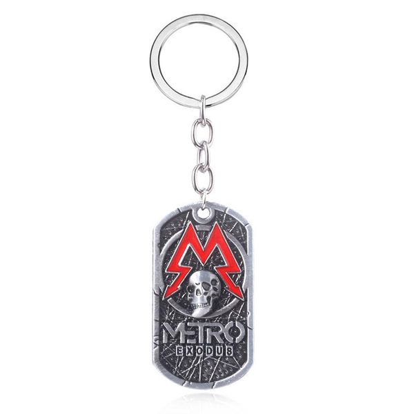 

keychains 20pcs game metro exodus 2033 keychain dog tag metal alloy pendant key ring for women men bag charm chain llaveros jewelrykeychains, Silver