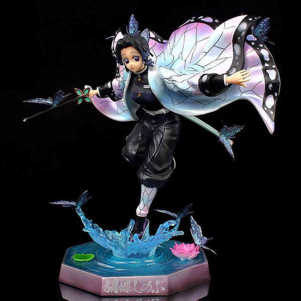 

23cm anime demon slayer figure kochou shinobu pvc action figure toys collectible model toys kid gift g220707