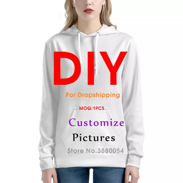 Noisydesigns Trendy Custom Women Felpe con cappuccio Felpe Casual Maglione con cappuccio Pullover di lusso Fashion For Ladie Free Drop 220616