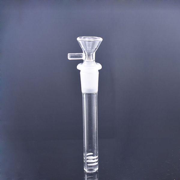 105mm Lenght Vidro Downstem difusor 14mm a 18mm macho feminino down adaptador de haste para plataformas de vidro Dab plataformas com tigela de tabaco de erva seca