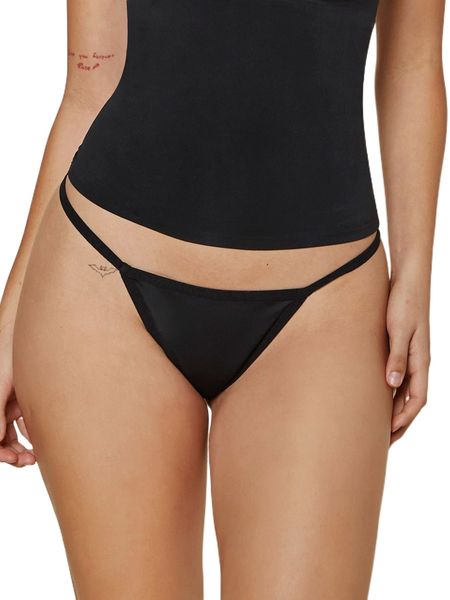 

microfiber solid high stretch no show thong panty c9na#, Black;red