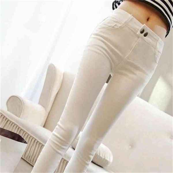 

women's shorts peach hip elastic high waist jeans women's plush non black and white skinny pencil pants hcyt, White;black