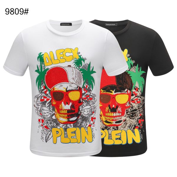 

t shirts rhinestone s-2xl tee 100% cotton streetwear men tshirt, White;black