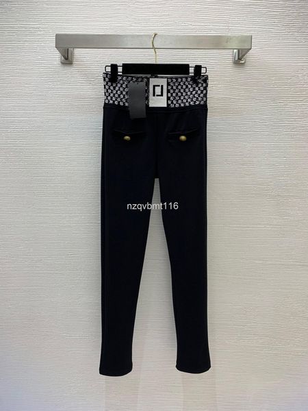

women's leggings autumn and winter letter jacquard high waist slim tight elastic boots pants casual fashion, Black