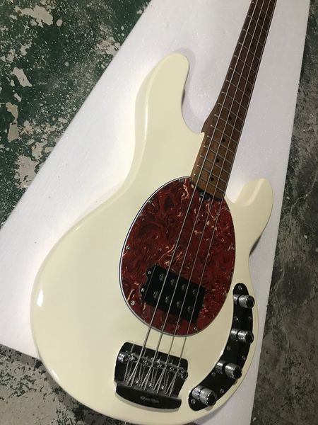 

classic 4-string electric bass guitar retro white roast maple neck standard size customizable delivery