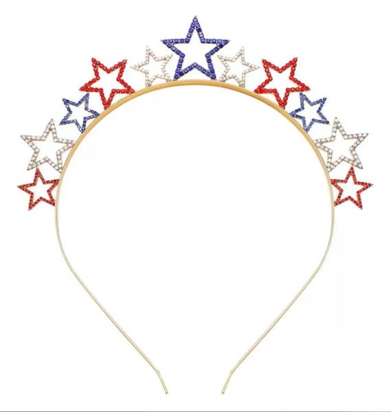 Sparkle Afinestone Star STARD Главная повязка тематическая костюм металлические волосы хрустальная головка для волос для женщин для женщин -аксессуаров для девочек украшения голубо