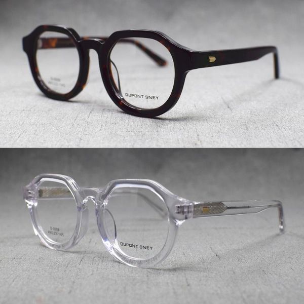 Moda de óculos de sol Modelos de óculos vintage homens acetato de vidros ovais de borda completa para mulheres Rx Capacle de alta qualidade Miopiafashion