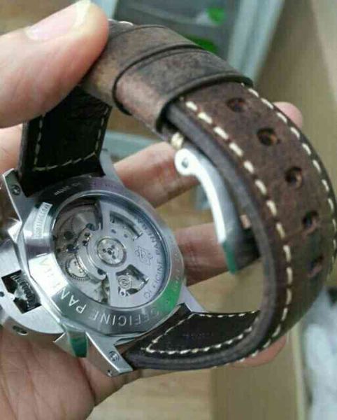 

luxury watches for mens mechanical wristwatch panera lumino gmt automatic designer watch, Slivery;brown