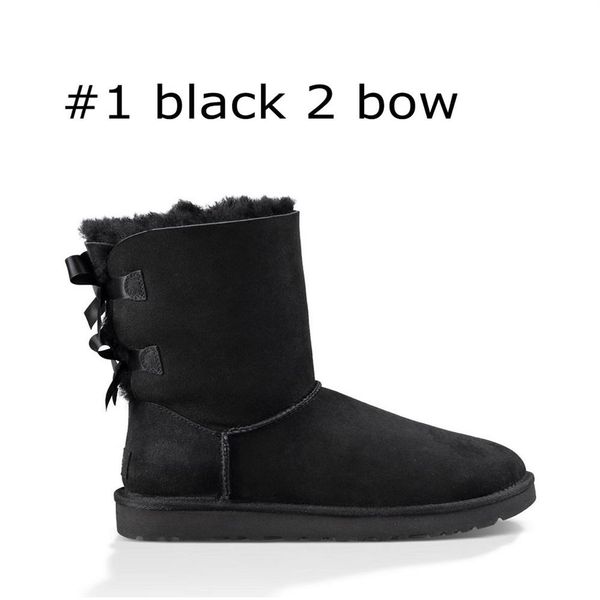 

-designer australia women classic snow boots ankle short bow fur boot for winter black chestnut fashion women shoes 245u