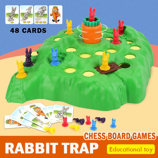 Bunny Rabbit Compettive Trap Tablet Games играет в шахматные детские семейные развлечения Монтессори Интерактивные образовательные игрушки для детей 220706
