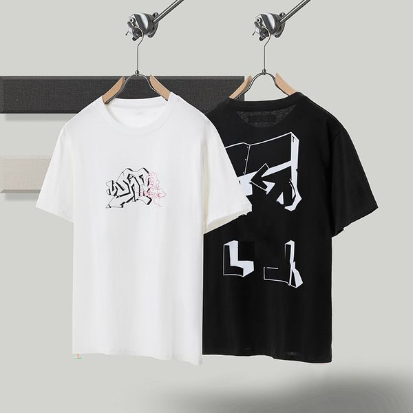 Off Designer Cross Fashion Dissolve Curvo Arrow Printing T Shirt Mens Top Tee T-shirt Casual Unisex X Printing Summer Oversize Tops TAMANHO DA UE