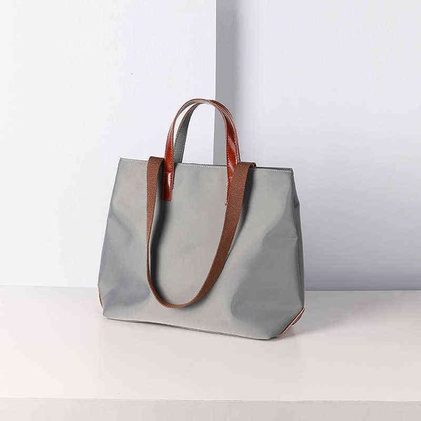 

designers handbags new nylon leather portable simple tote bag large capacity computer foreign style shopping one shoulder women's