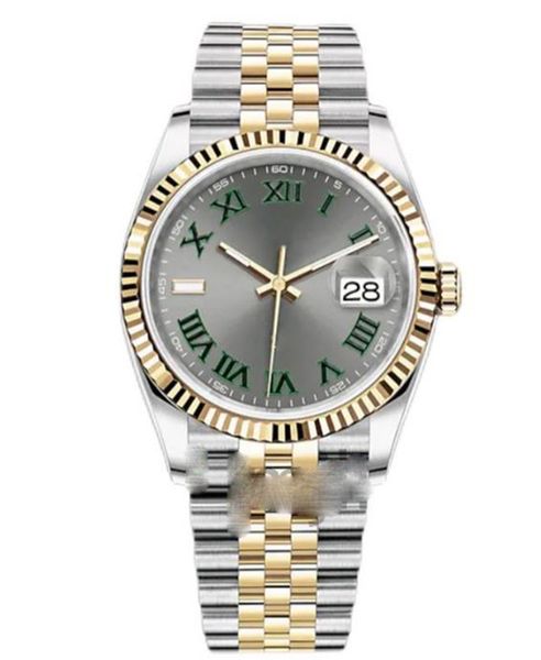 

mens mechanical 36/41mm grey face watch 2813 automatic movement watches 904l stainless steel strap classic wristwatch waterproof, Slivery;brown