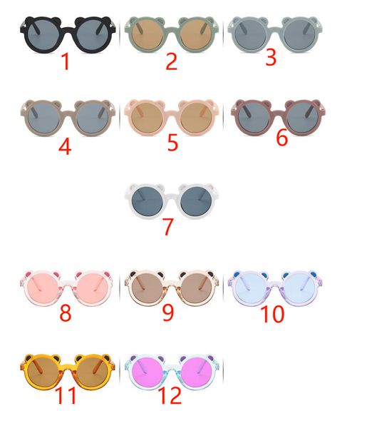 Garotas de verão meninas de moda ao ar livre óculos de sol Kitten e infantil óculos de sol Children infantil adorn os óculos coloridos e'yeglasses para crianças 12color