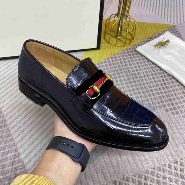 

men black dress shoes designer matte patent real leather luxury summer party loafers for business party with box
