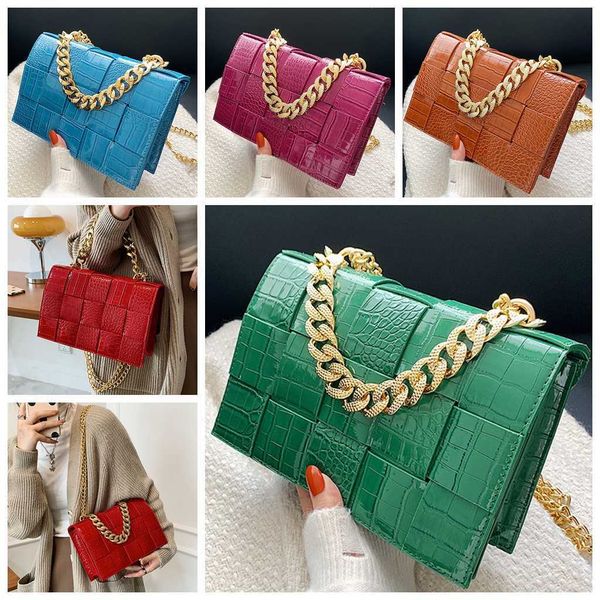 

evening bags 12 cores de luxo marca designer bolsa 2022 jacarÃ© padrÃ£o sacos ombro feminina corrente crossbody saco tecido y0506