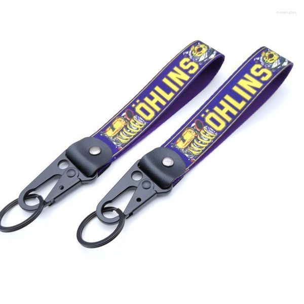 KeyChains Car Motocicleta Logo -Chave de Nylon Padrão Impresso Padrento Tag do Anel para Ohlins Motorrad Acessórios Automóveis Miri22