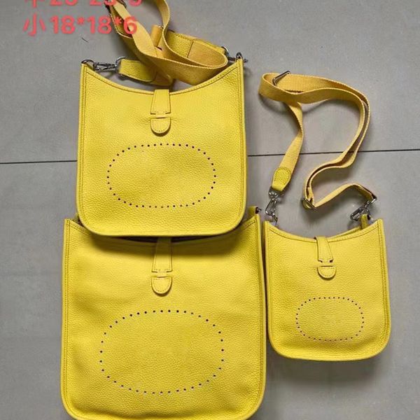 

2022 new hollowed out bucket bag head layer cow litchi leather women's bag one shoulder cross mobile phone bags