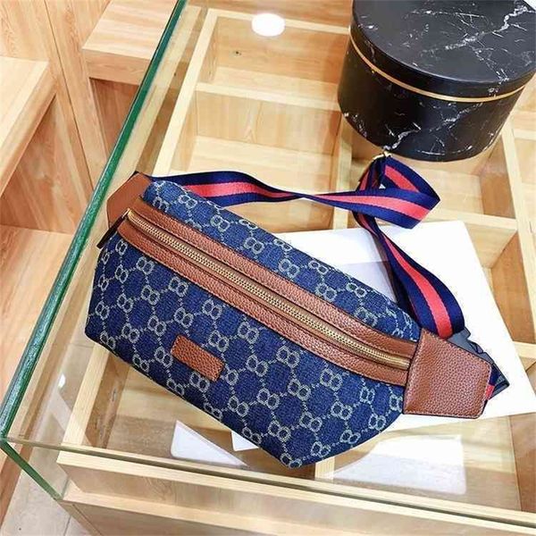

store 90% off handbag fashion denim chest spring and summer printed canvas single shoulder diagonal small woven belt waist bag