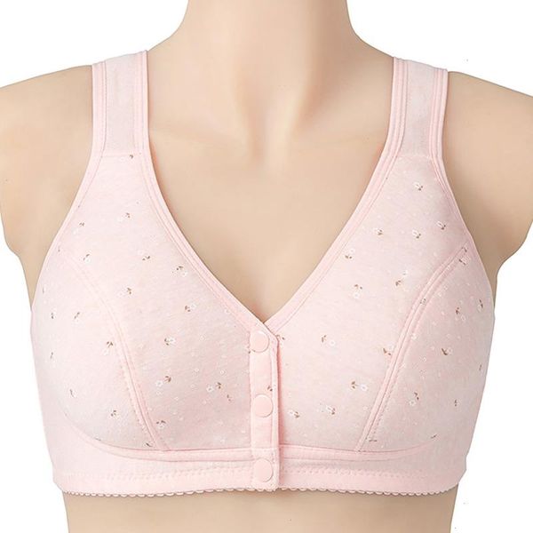 

comfortable soft cotton front-close bralette size 38-46 b c d cup big bra large middle age women everyday wear, Red;black